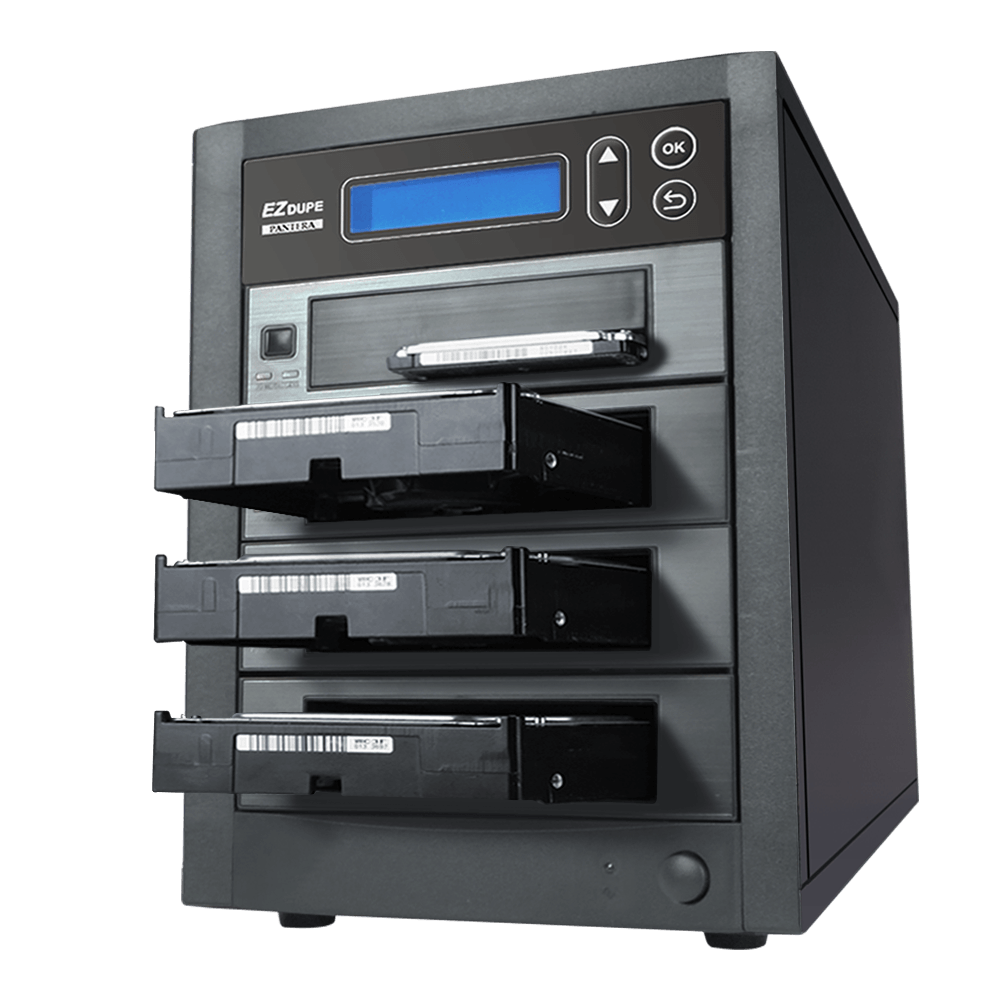 duplicator loaded with 2.5 and 3.5 HDD