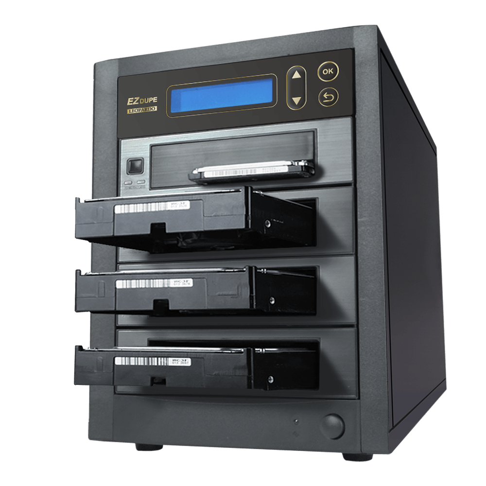 duplicator loaded with 2.5 and 3.5 HDD