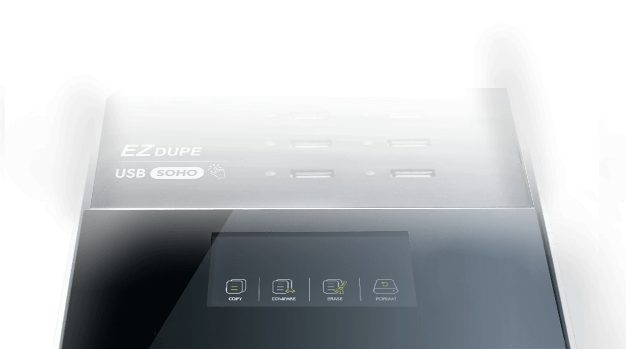 USB Touch 內鍵四種功能: 拷貝、抹除、格式化、比對